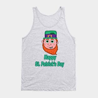 Happy St. Patrick's Day Leprechaun head Tank Top